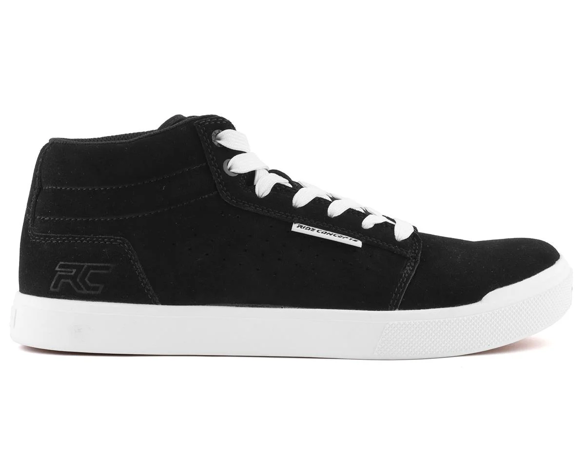 Ride Concepts Men's Vice Mid Flat Pedal Shoe (Black/White) (12.5)